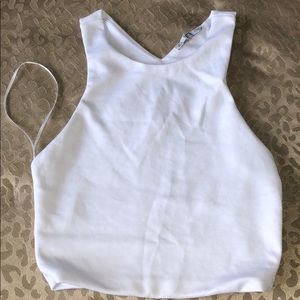 White crop tank top